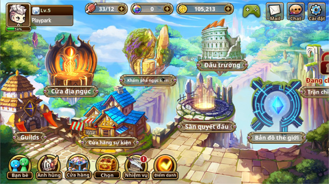 Chaos Battle Hero game nhập vai màn hình ngang xuất hiện ngôn ngữ tiếng Việt