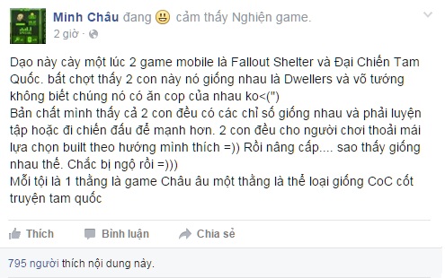 Game thủ Việt tố Đại Chiến Tam Quốc ăn theo Fallout Shelter