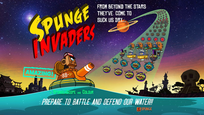 Spunge Invader game bắn súng phong cách retro cổ điển hợp với nhiều game thủ