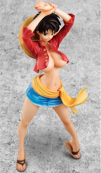 Sốc với tượng đồ chơi Luffy phiên bản nữ