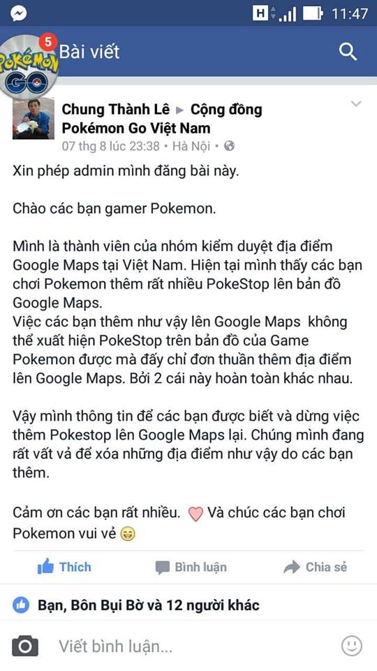 Game thủ Pokemon GO Việt – Thức tỉnh đi và ngừng đăng ký Pokestop