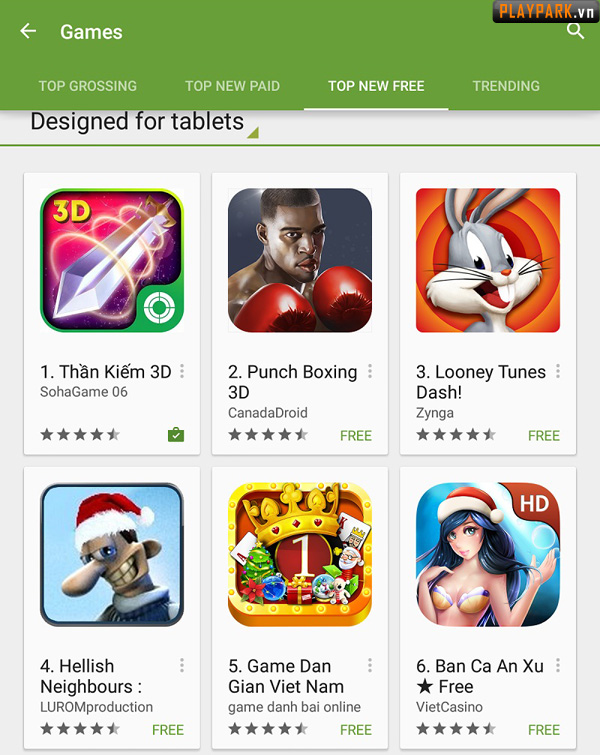 Thần Kiếm 3D vững ngôi đầu trên Google Play