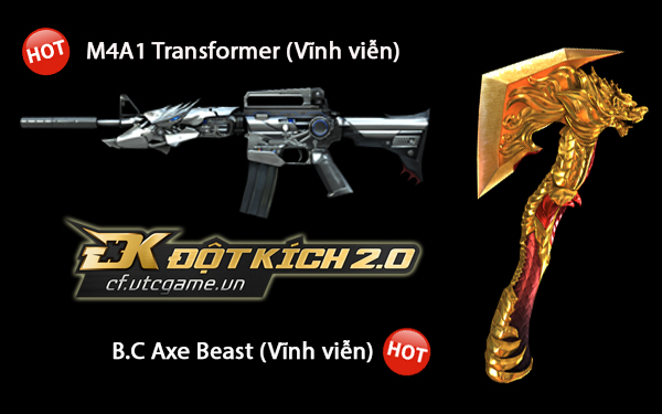 Giờ vàng phát miễn phí VIP M4A1 Transformer và B.C Axe Beast trên IdolTV.vn