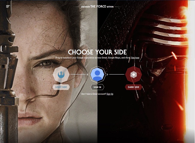 Biến đổi tiện ích của Google theo phong cách Star Wars