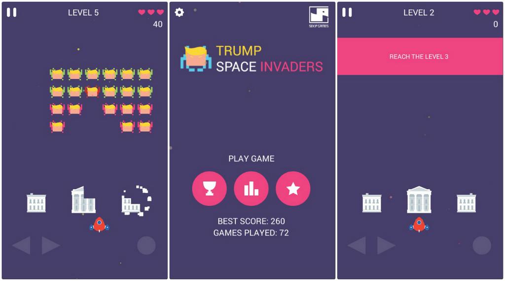 Trump Space Invaders: 'Bắn ruồi' cực vui nhộn với tổng thống Donald Trump