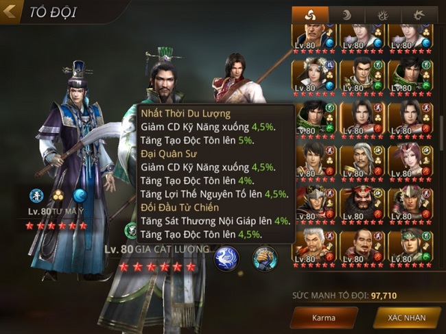 Bí mật về 3 đội hình khủng nhất trong hệ thống Karma của Dynasty Warrior: Unleashed 