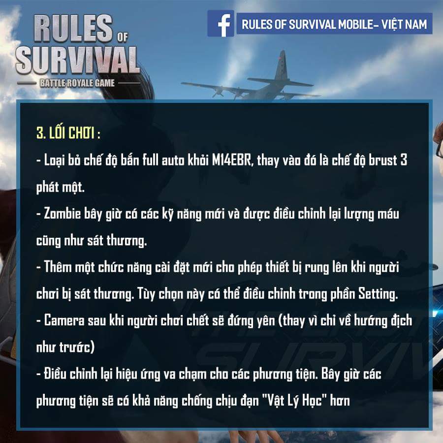 Chi tiết bản cập nhật mới của Rules of Survival