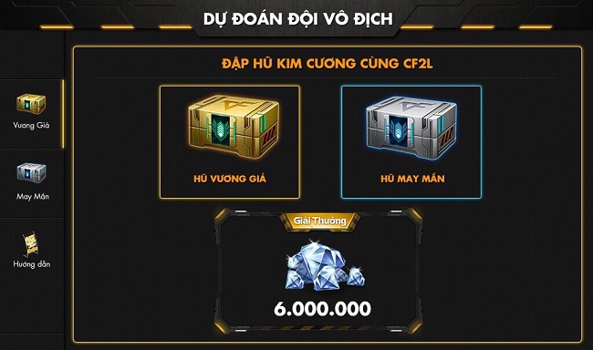 6.000.000 Kim Cương cho sự kiện dự đoán nhà vô địch CKQG CF2L
