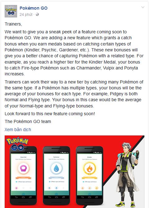 Pokemon GO bổ sung tính năng mới hứa hẹn sẽ hút khách trở lại