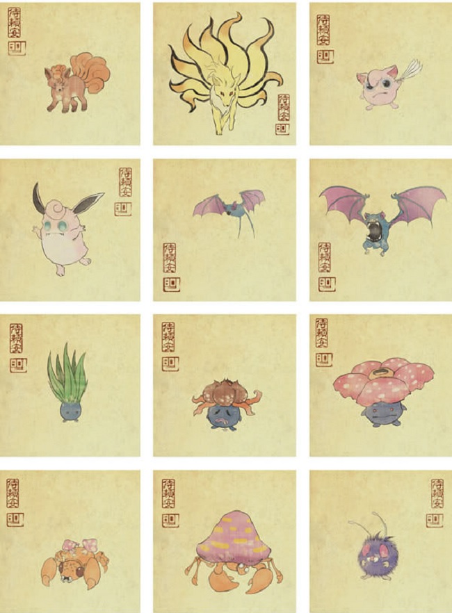 Các Pokemon sẽ ra sao nếu vẽ theo phong cách Nghệ thuật Phong Kiến Nhật Bản?