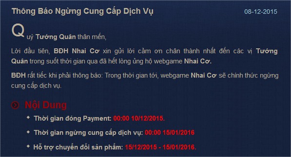 Nhai Cơ Tam Quốc đóng cửa sau gần 1 năm ra mắt thị trường Việt Nam