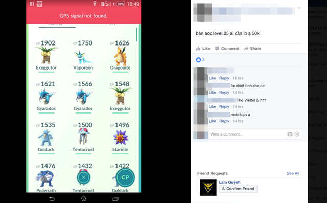 Game thủ kiếm tiền triệu nhờ bán tài khoản Pokemon Go ở Việt Nam