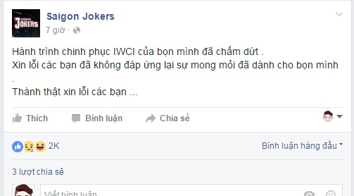 LMHT: Saigon Jokers chấp nhận dừng cuộc chơi tại IWCI 2016