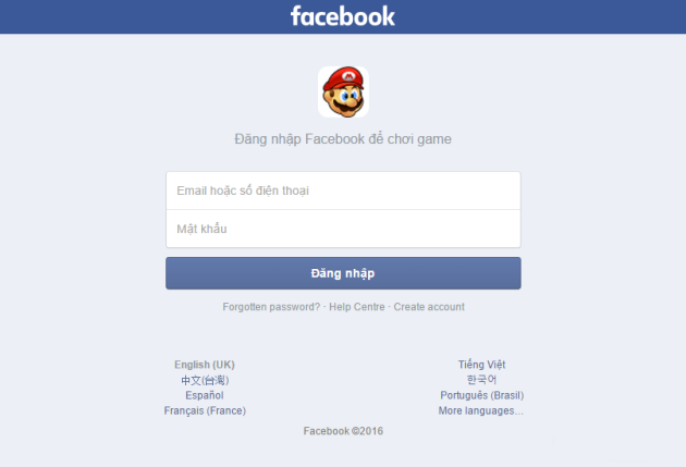 Cảnh báo - Mất tài khoản Facebook khi chơi game Mario Online 