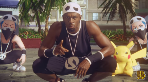 Usain Bolt gia nhập Team Skull – Đóng quảng cáo game cùng Pikachu