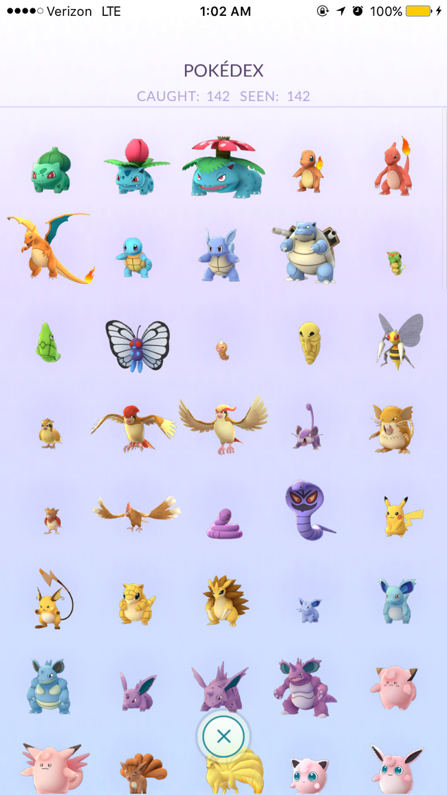 Xuất hiện người đã bắt được tất cả Pokémon trong Pokémon Go