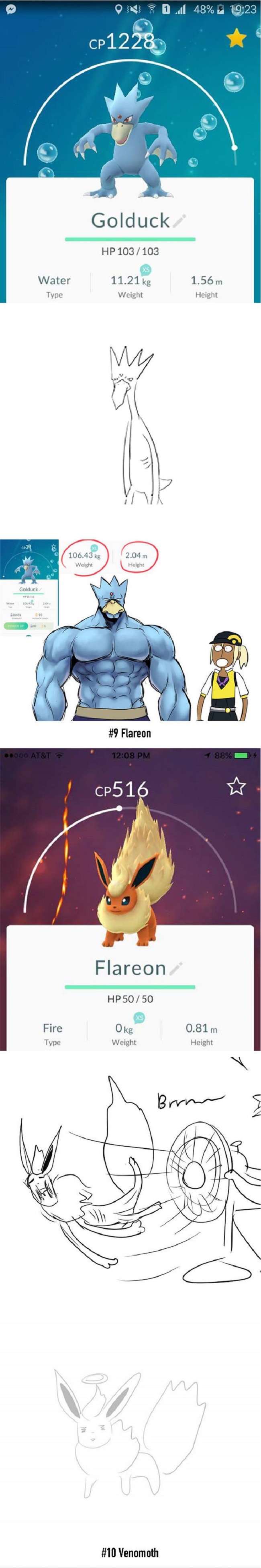 Chết cười với hình dáng thật của Pokemon dựa theo chỉ số cân nặng và chiều cao