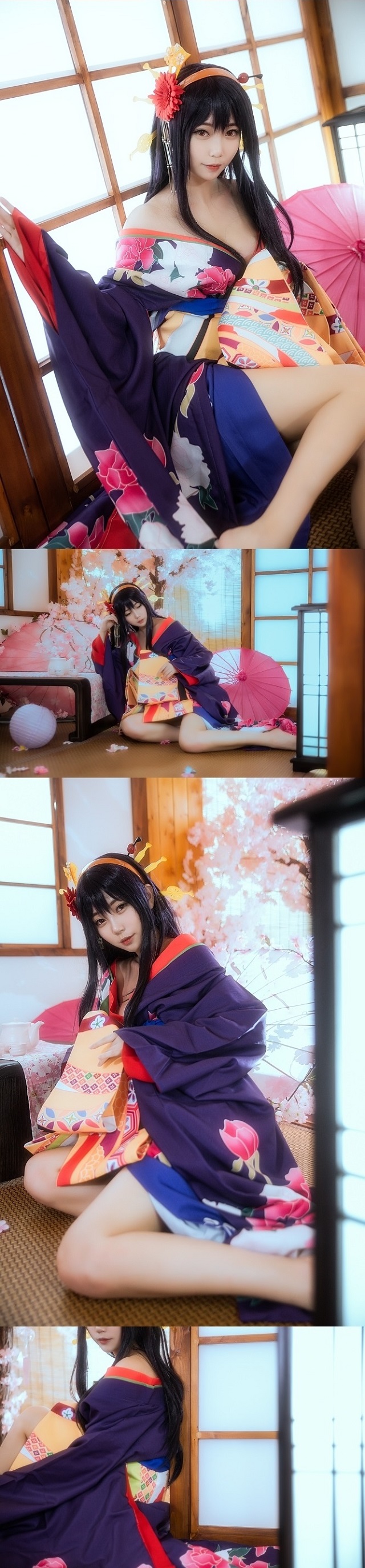 Cosplay Utaha cực gợi cảm với trang phục kimono trong anime Saekano