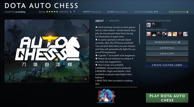 Chỉ là một custom game nhưng DOTA Auto Chess đạt 100.000 người chơi cùng lúc
