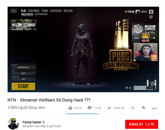 Drama PUBG chấn động – Streamer Việt Nam sử dụng Hack