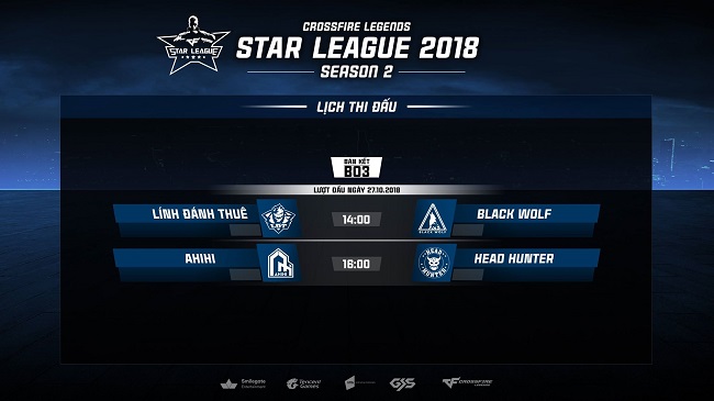 CFL Star League Season 2 2018: LĐT so tài cùng BlackWolf, AHIHI chạm trán HeadHunter tại bán kết
