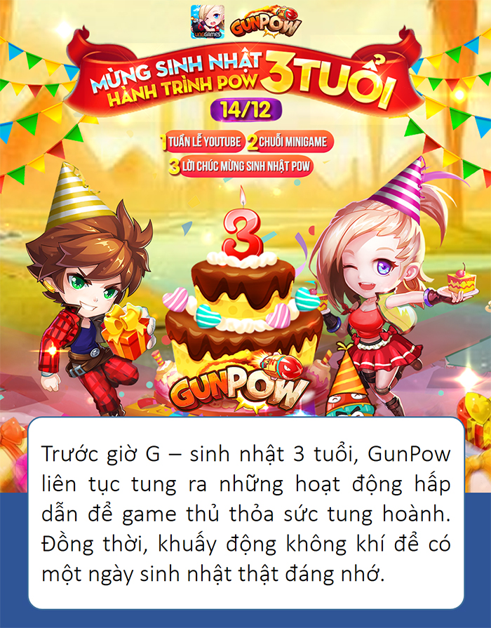 Bạn đã sẵn sàng “quẩy bung nóc” với sinh nhật 3 tuổi của GunPow chưa?