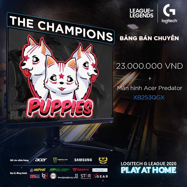 Puppies Esports cùng We Are Impostors giành chức vô địch trị giá 23.000.000VNĐ tại giải đấu Logitech G League Play at home 