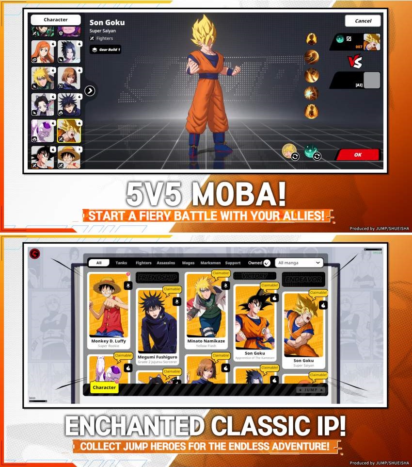 JUMP ASSEMBLE – Game moba có Luffy, Naruto, Goku đối đầu nhau thử nghiệm cuối tháng này