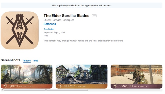 Siêu phẩm The Elder Scrolls: Blades sẽ ra mắt sớm hơn dự kiến