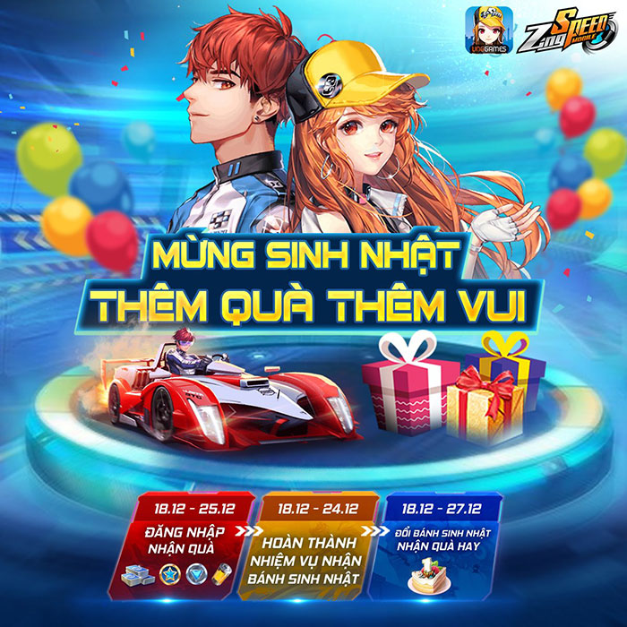 Sinh nhật 01 tuổi - ZingSpeed Mobile bạo tay chi quà cho Racer Việt