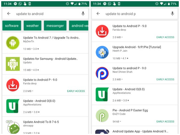 Rất nhiều người dùng bị lừa tải về ứng dụng cập nhật Android 9 Pie trên Google Play Store