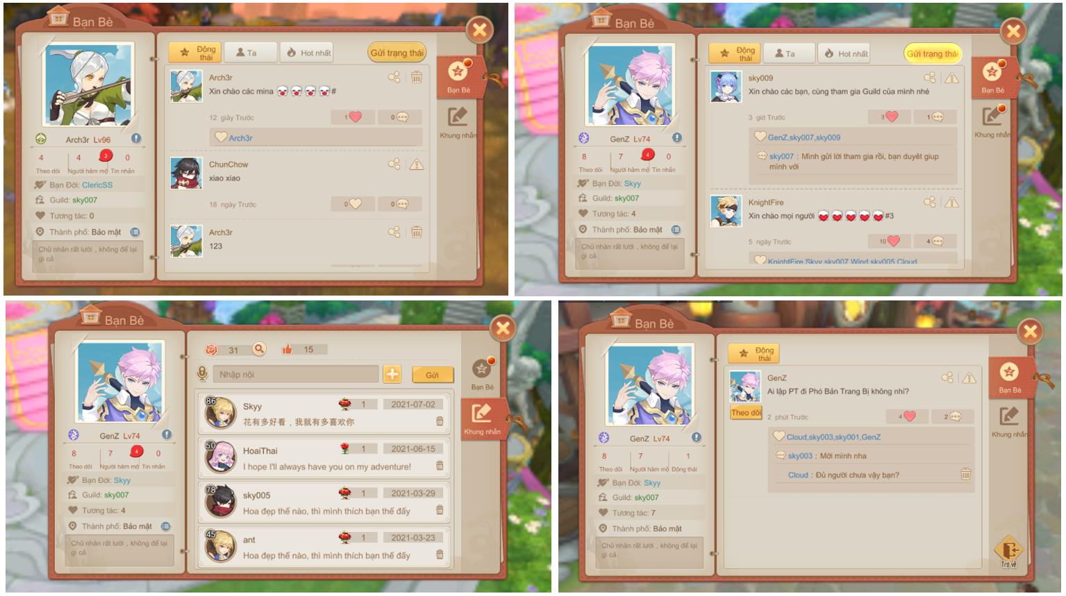 Cloud Song VNG: Cho phép người chơi mở trang cá nhân và tương tác ngay trong game