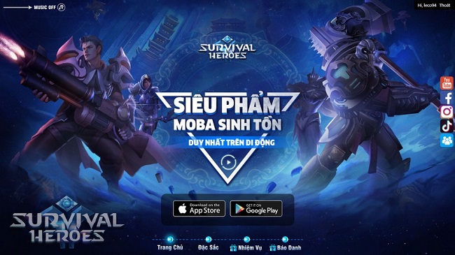 Survival Heroes lộ Landing – Đếm ngược chờ “ông hoàng của làng MOBA Sinh Tồn”