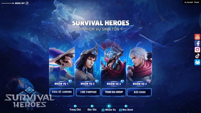 Survival Heroes lộ Landing – Đếm ngược chờ “ông hoàng của làng MOBA Sinh Tồn”