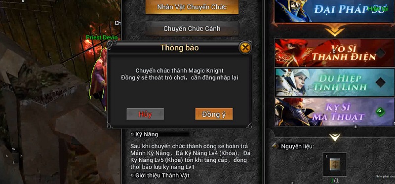 Chuyển chức cực nhanh, trải nghiệm sức mạnh siêu đỉnh của Magic Gladiator
