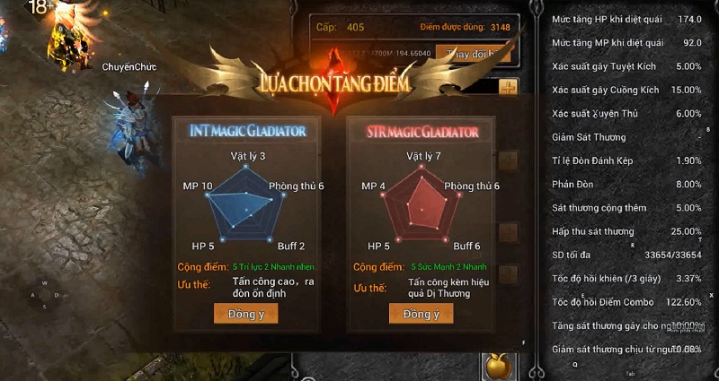 Chuyển chức cực nhanh, trải nghiệm sức mạnh siêu đỉnh của Magic Gladiator