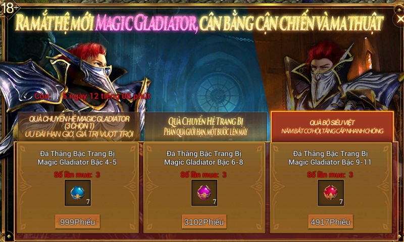 Chuyển chức cực nhanh, trải nghiệm sức mạnh siêu đỉnh của Magic Gladiator