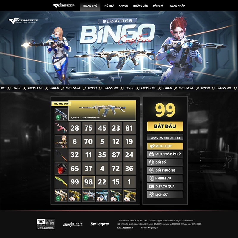 Crossfire bùng nổ sự kiện Bingo mới với QBZ-191-S Ghost Protocol