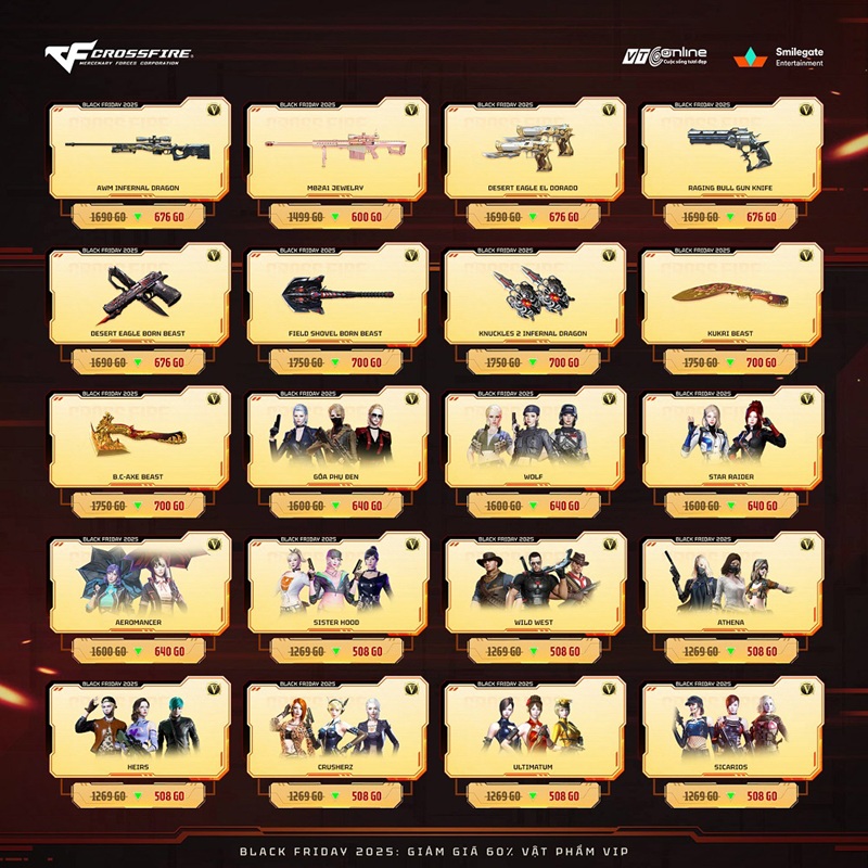 Crossfire nối tiếp truyền thống với ưu đãi giảm giá 60% nhân dịp Black Friday