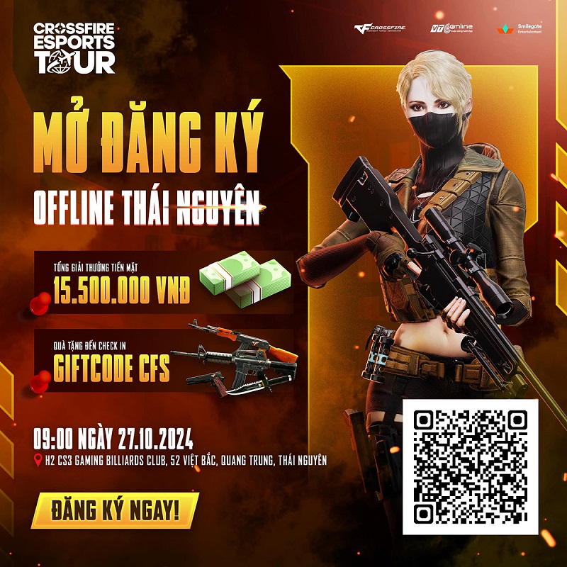 Crossfire Esports Tour 2024 Thái Nguyên – Sẵn sàng thử thách nơi đất thép Trạm dừng chân tiếp theo của chuỗi sự kiện giao lưu thi đấu Crossfire Esports Tour 2024 dành cho cộng đồng Đột Kích sẽ là thành phố Thái Nguyên. Sau sự kiện thành công tại Hải Phòng,