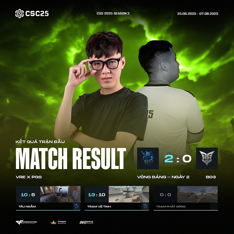 Tổng Kết lượt đi vòng bảng CSC 2025 S2: PG Esports và Very Esport thống trị, Top Gentlemen chia tay đầy nuối tiếc