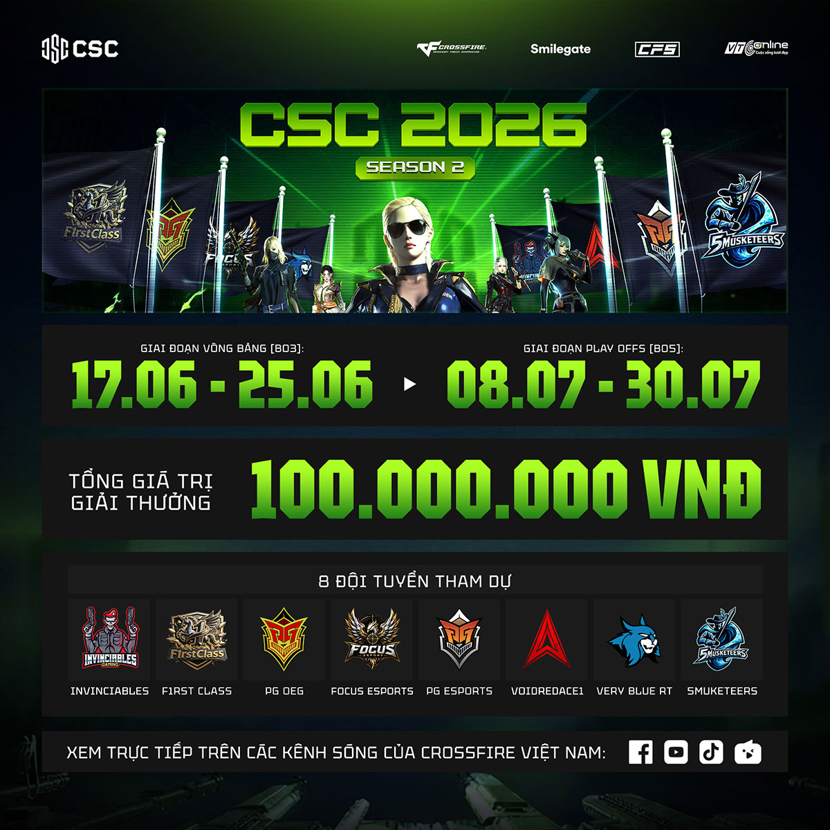 CSC 2026 Mùa 2 chính thức khởi tranh: Cuộc đua mới bắt đầu trên đấu trường chuyên nghiệp