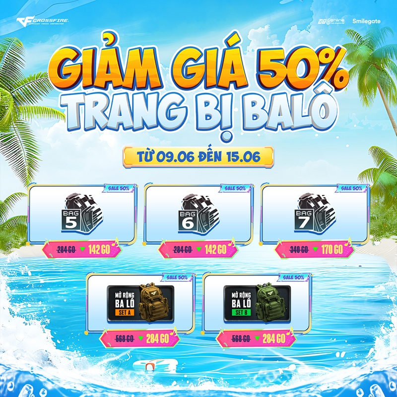 Crossfire mang mùa hè đến với game thủ qua Kho báu Hoàng gia Sapphire – Beach Party và ưu đãi sale balo
