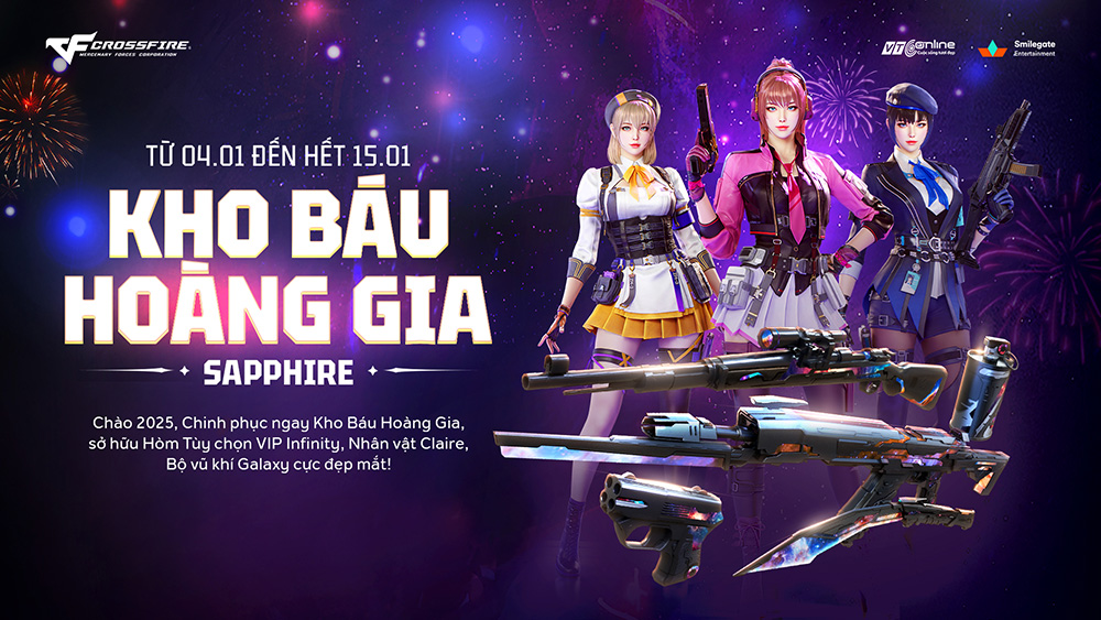 Nghênh đó người đẹp Claire với Kho Báu Hoàng Gia Sapphire Galaxy của Đột Kích