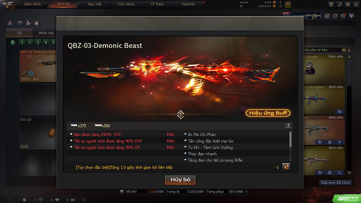 Săn siêu phẩm QBZ-03 Knife Demonic Beast với Kho Báu Hoàng Gia Sapphire mới của Crossfire