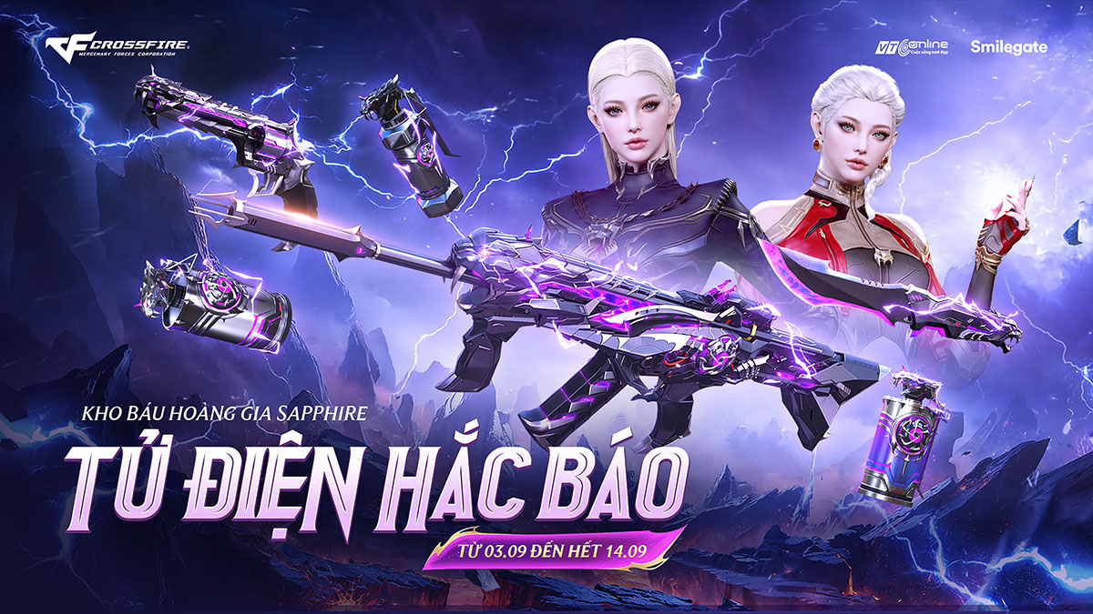 Game thủ sẽ càn lướt chiến địa với Kho Báu Hoàng Gia Sapphire: Tử Điện Hắc Báo của Crossfire