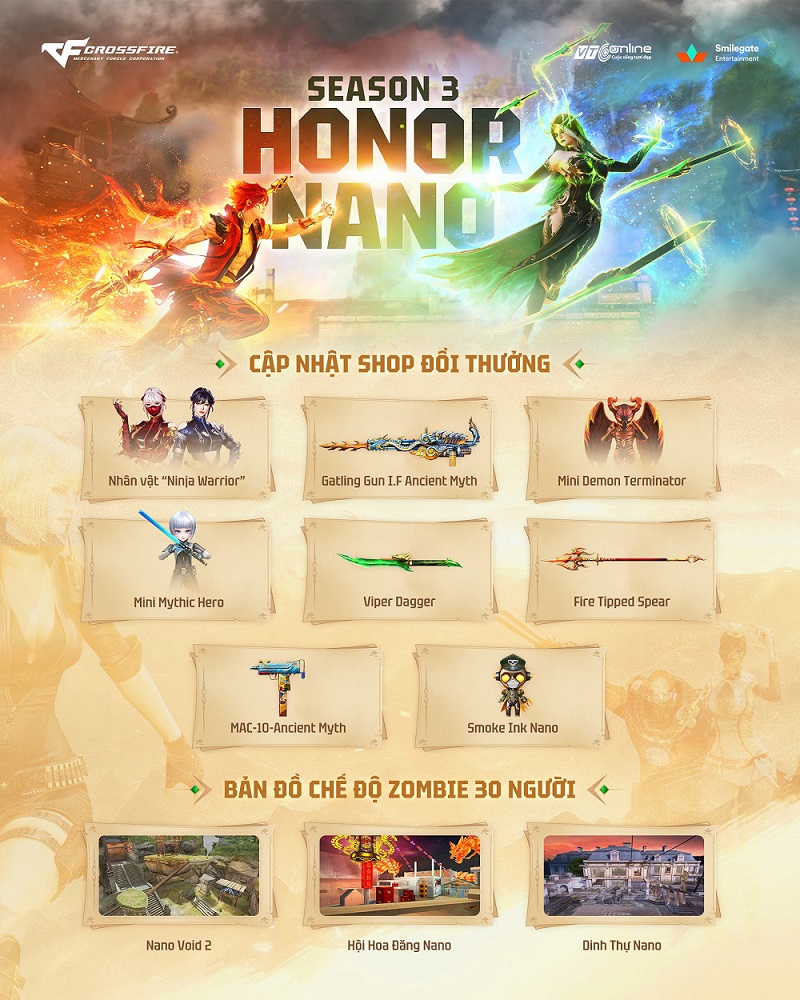 Zombie Honor Nano Mùa 3 bùng nổ với vũ khí mới, bản đồ mới