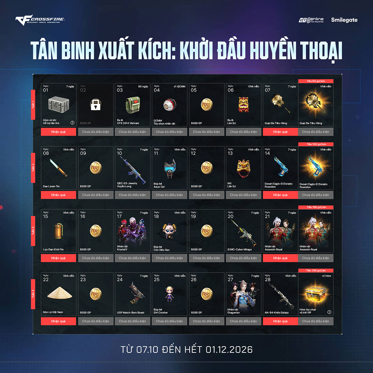 Tháng 10 - Thời điểm tưng bừng cho người chơi Crossfire, đặc biệt là Tân Binh