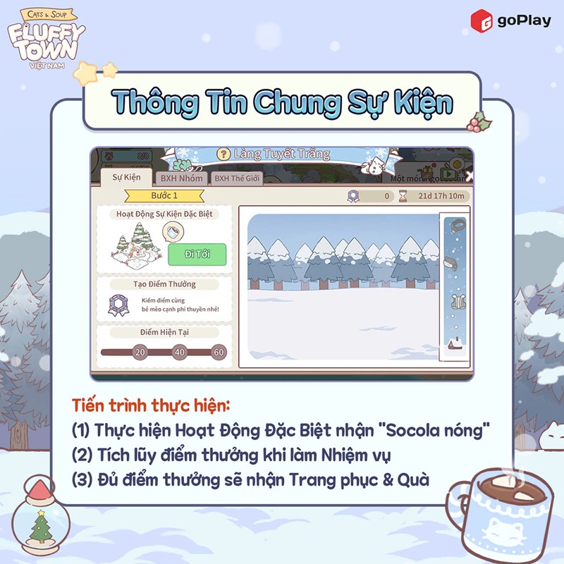 Đón Làng Tuyết Trắng - mùa đông vẫn chưa kết thúc tại Cats & Soup: Fluffy Town