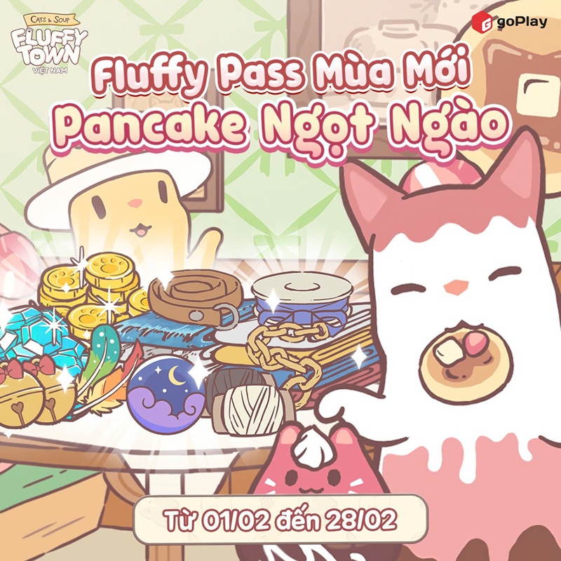 Fluffy Pass “Pancake Ngọt Ngào” mang hương vị ngọt ngào đến Cats & Soup: Fluffy Town Việt Nam
